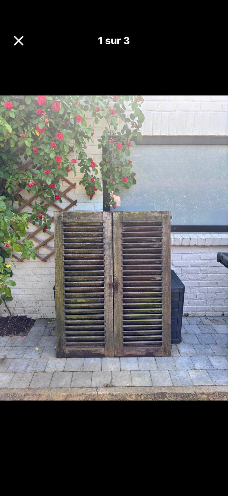 Volets en bois anciens / persiennes vintage – lot de 2, Bricolage & Construction, Volets, Enlèvement, Utilisé, 100 à 150 cm, 100 à 150 cm