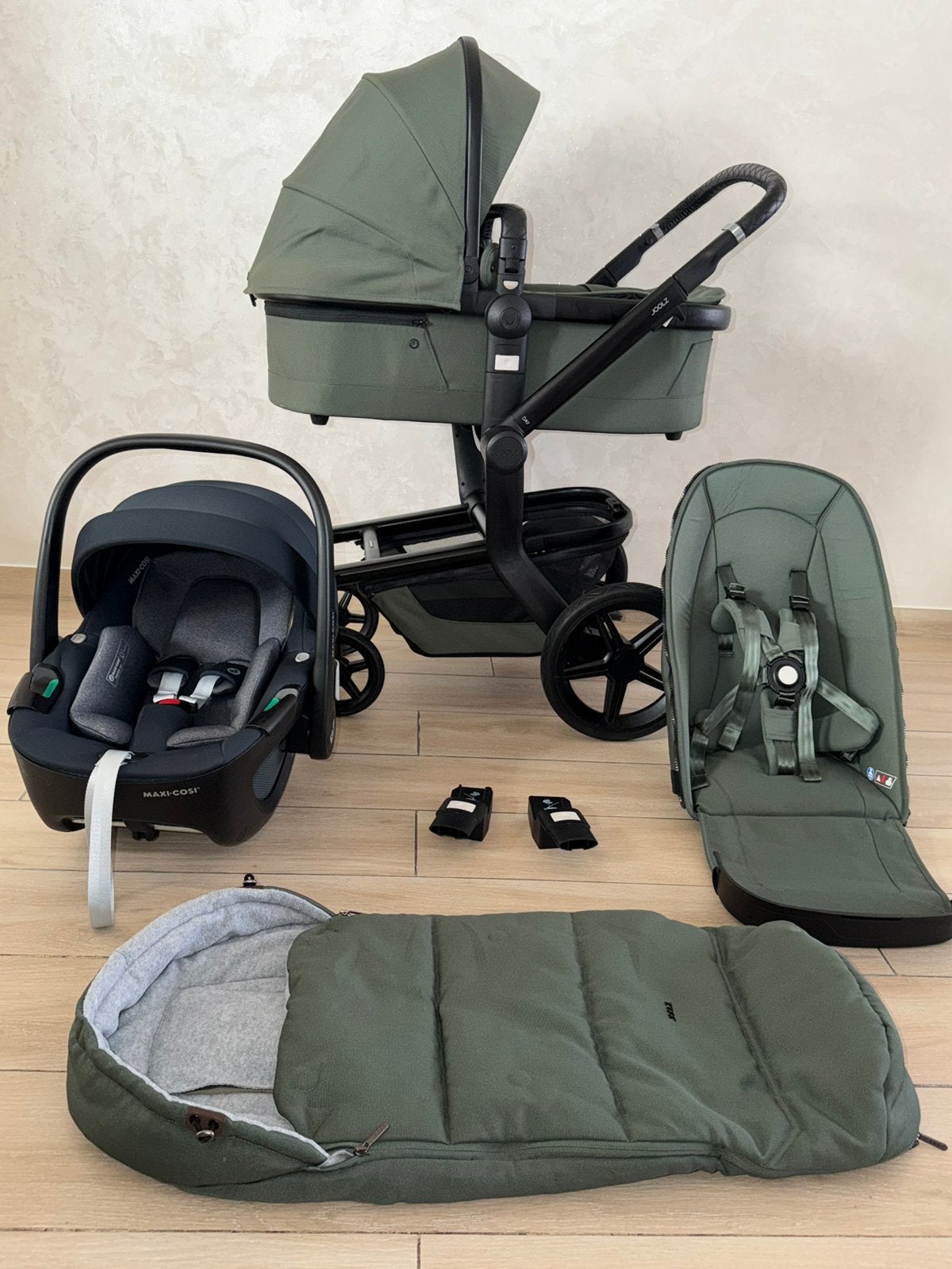 Joolz Day+ Marvellous Green Kinderwagen 3-in-1 Compleet Set, Ophalen, Voetenzak, Ba, Zo goed als nieuw