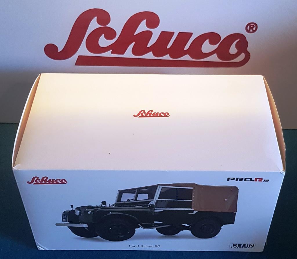 Schuco Land Rover 80 RHD Vert foncé/Marron 1948 1/12, Envoi, Neuf, 1:9 à 1:12, Voiture