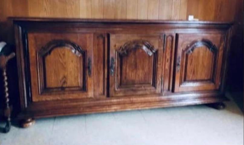 Ancien buffet en bois 3 portes, Enlèvement, Utilisé