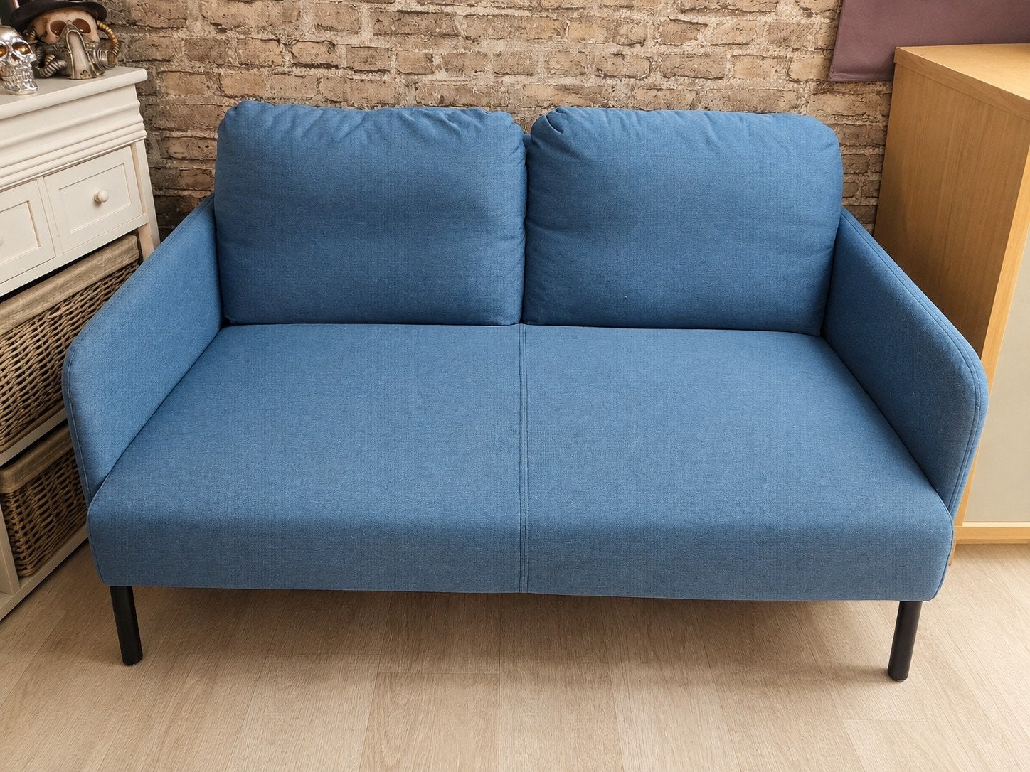 Ikea Glostad blauw bank, Huis en Inrichting, Ophalen, Zo goed als nieuw, Blauw