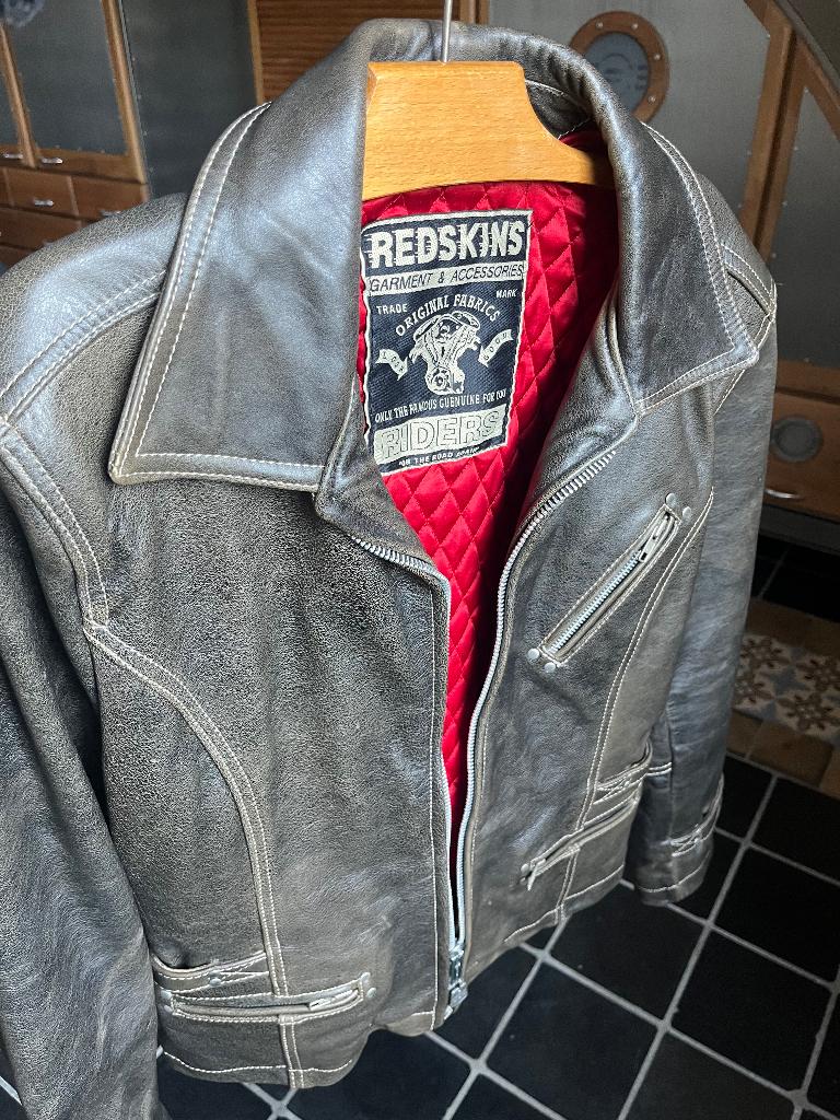 leder vest redskins, ANDERE, Taille 38/40 (M), Gris, Comme neuf