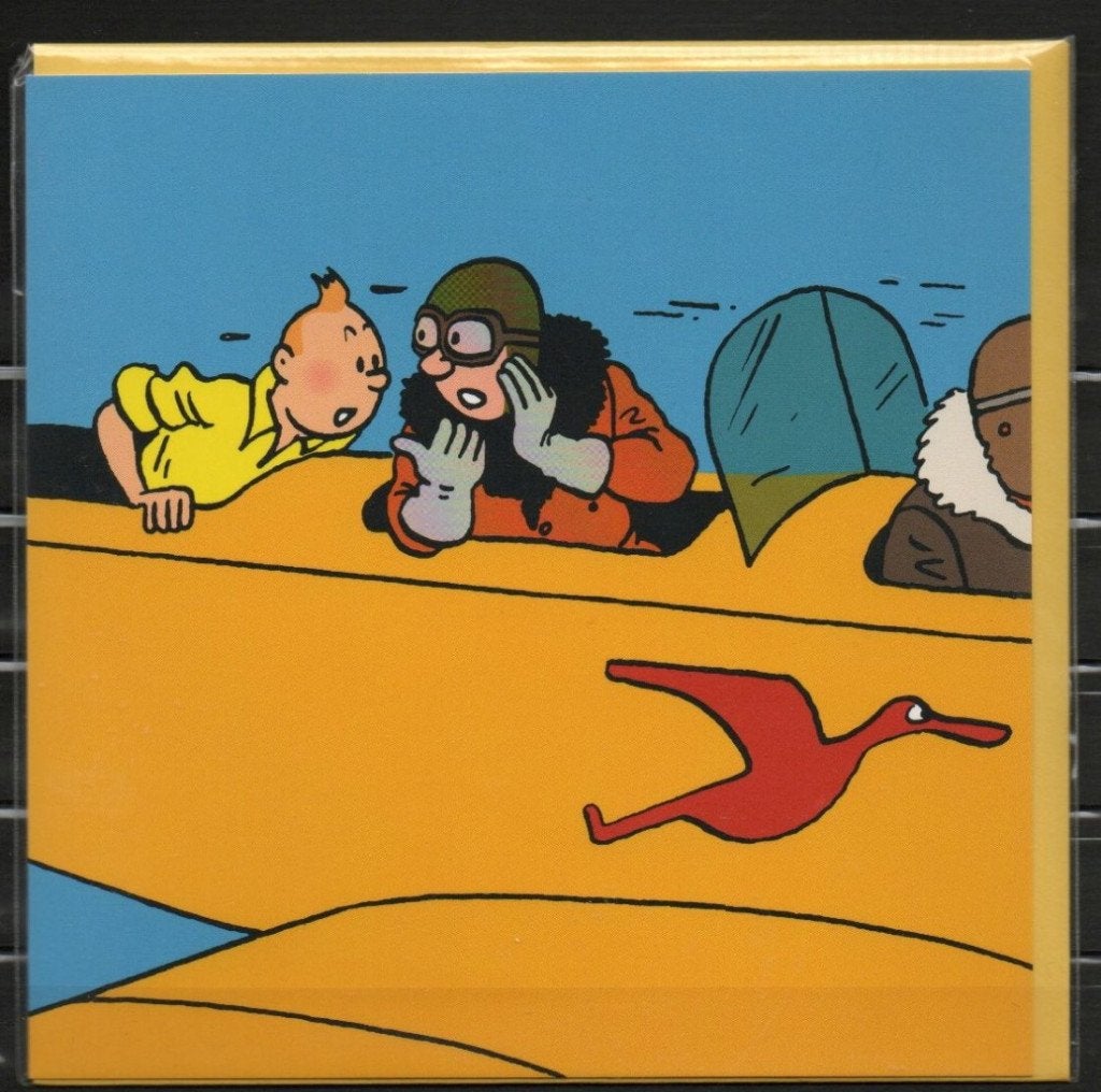 Carte postale double : Tintin - Avion, Enlèvement