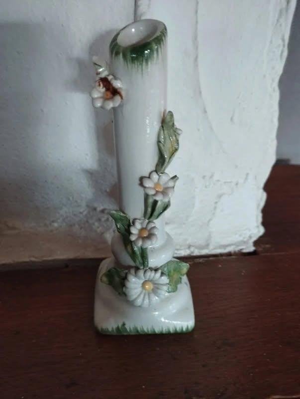 Bougeoir vintage en céramique. Fleurs, Antiquités & Art, Enlèvement