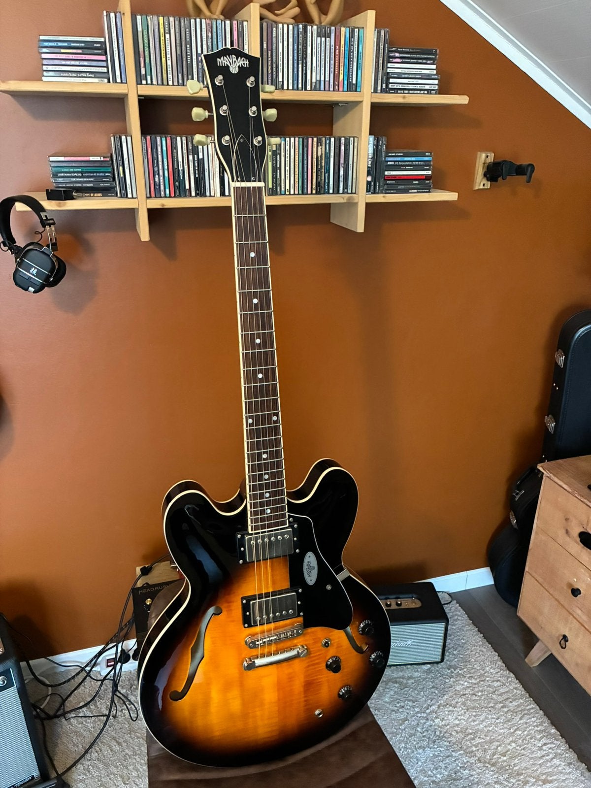 Maybach Capitol ’59 Antique Burst, Muziek en Instrumenten, Ophalen, Zo goed als nieuw, Semi-solid body, Overige merken