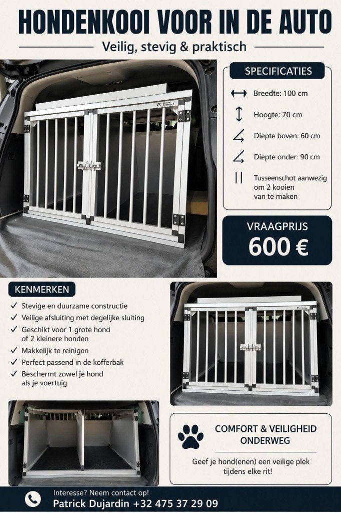 Voiture en cage pour chien, Enlèvement, Comme neuf