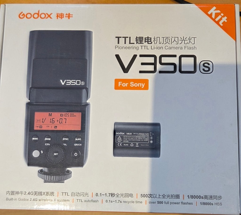 Flash GODOX V350 s Kit batterie, TV, Hi-fi & Vidéo, Photo | Flash, Enlèvement ou Envoi, Sony, Godox, Flash externe
