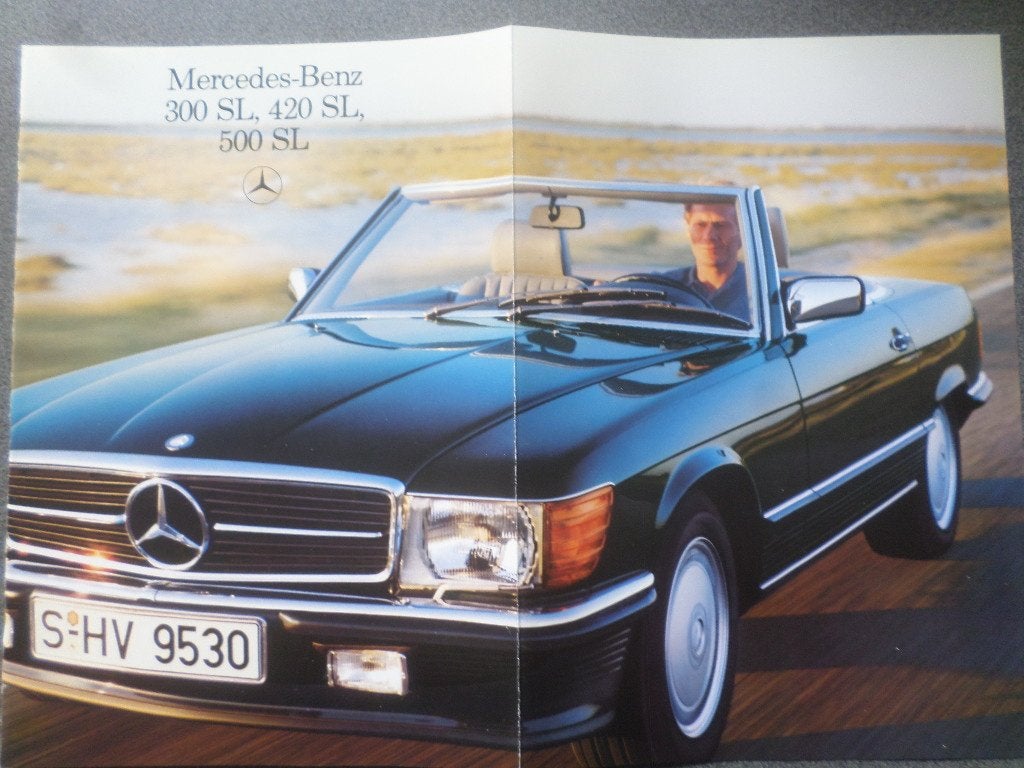 Brochure pour les Mercedes 300, 420 et 500 SL R107 1985, Enlèvement ou Envoi, Mercedes