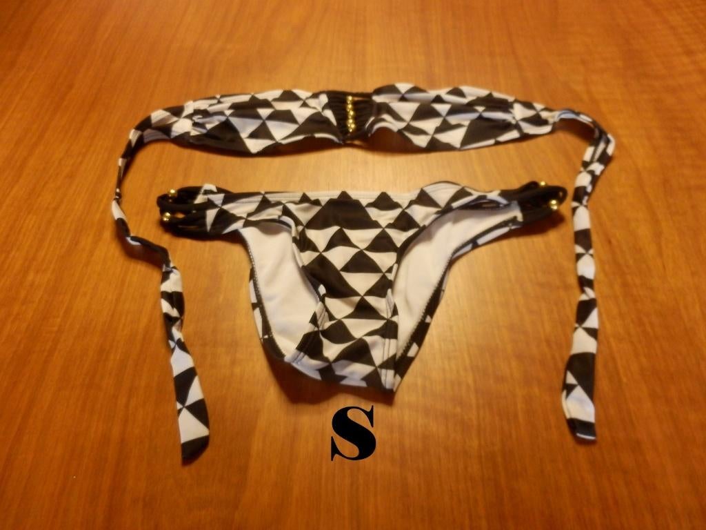 (111)- bikini femme t.36 noir blanc, Ophalen of Verzenden, Zo goed als nieuw, Wit, Bikini