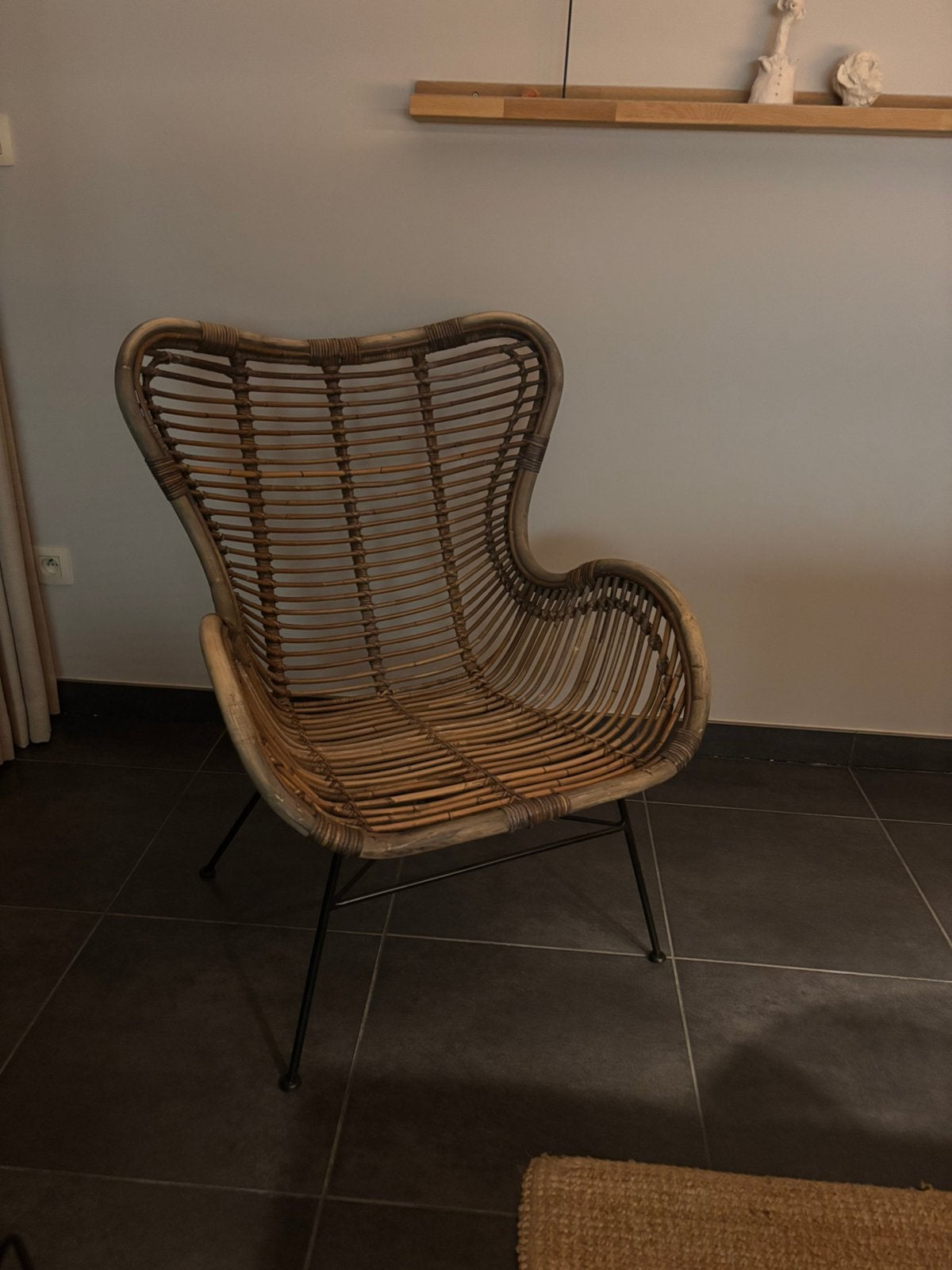 Rotan stoel, Ophalen, Zo goed als nieuw, Zwart