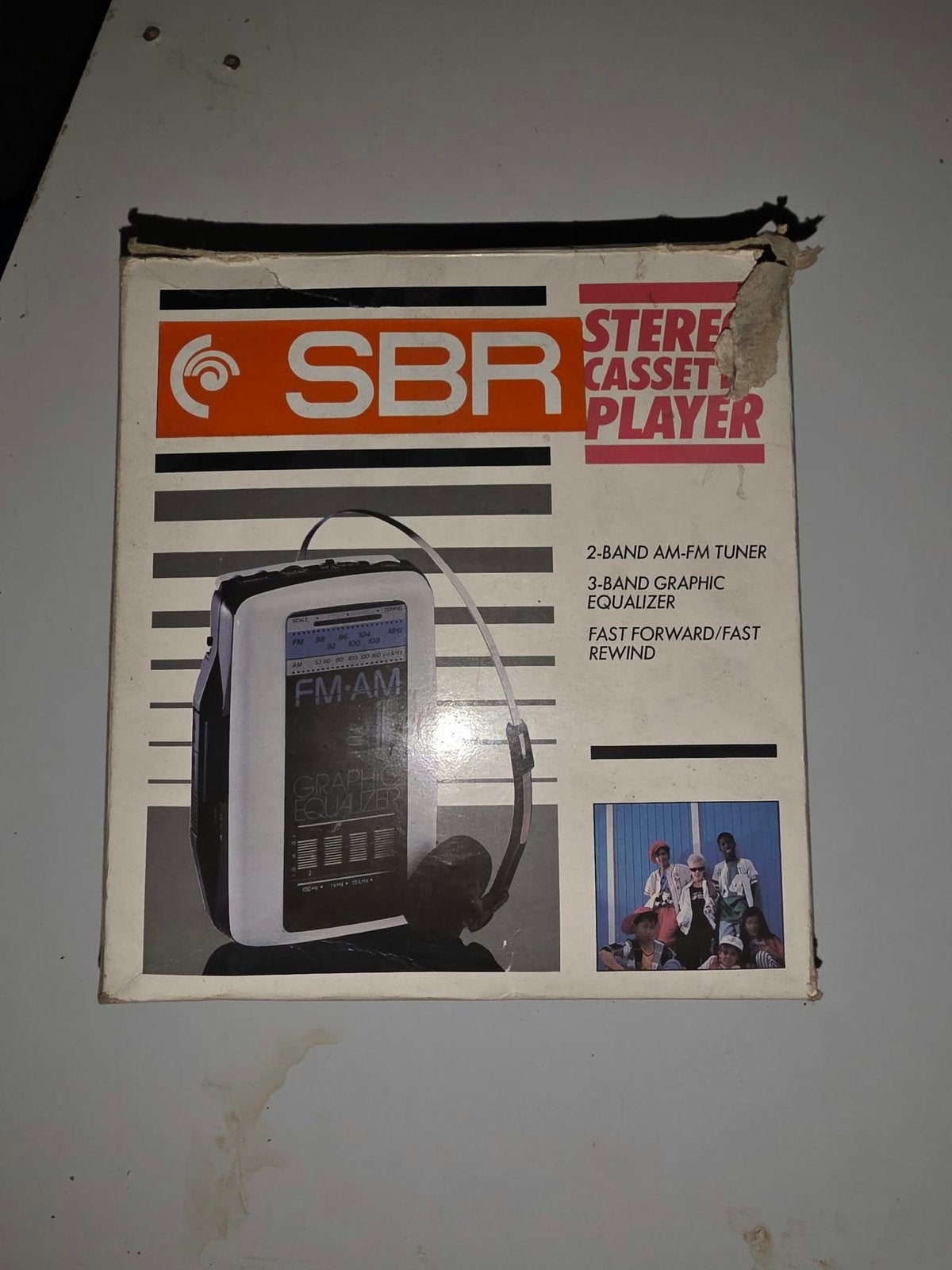 Ancien lecteur cassette stéréo SBR FM/AM, Enlèvement, Walkman ou Baladeur