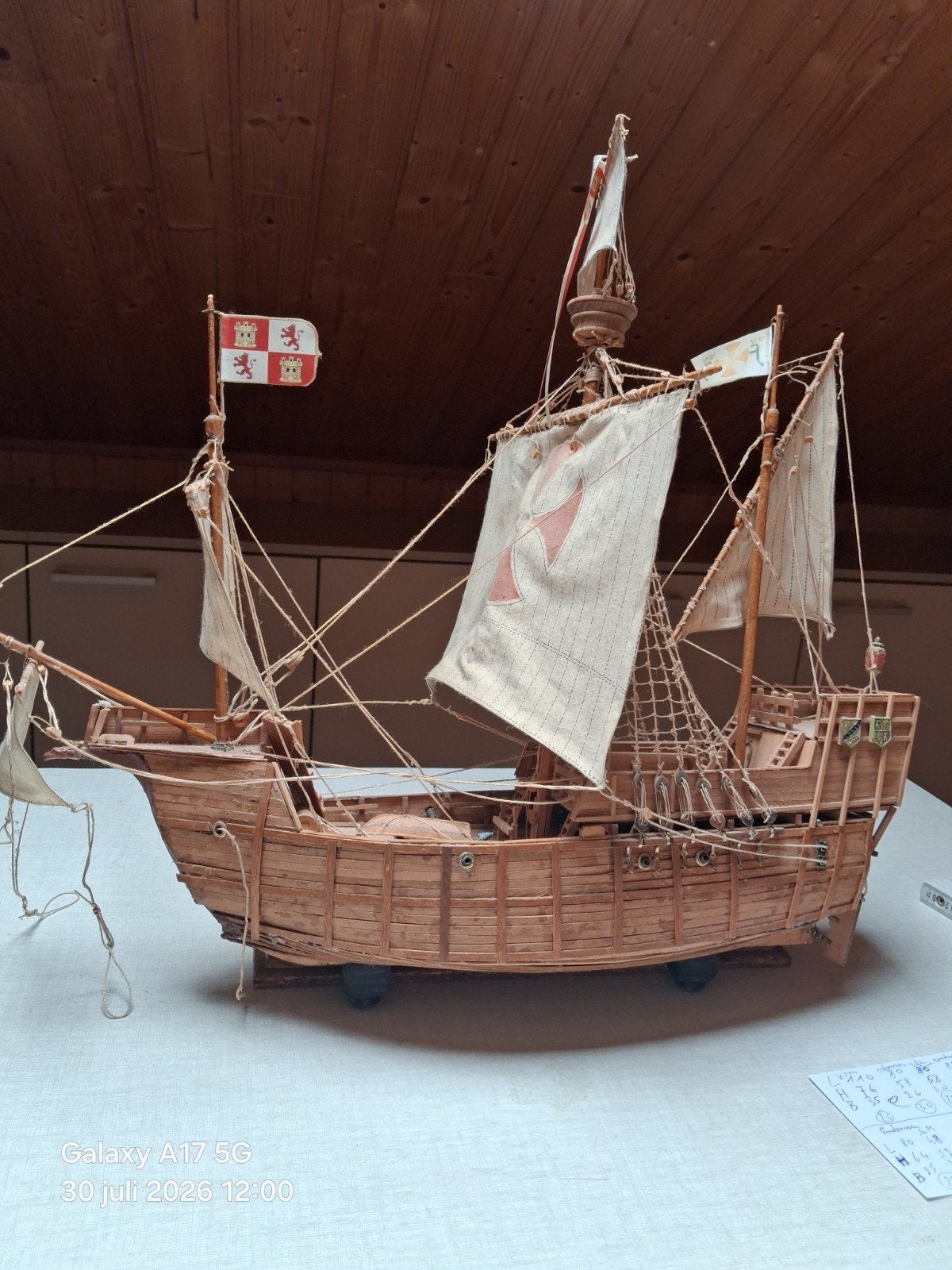 houten scheepsmodel  Santa Maria, Enlèvement, Utilisé