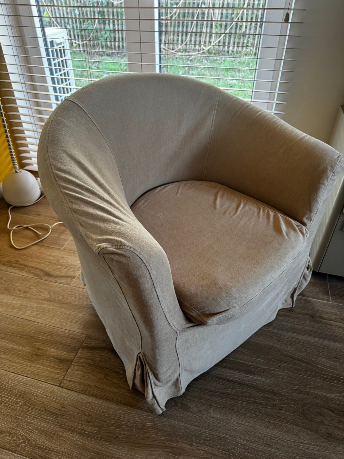 Fauteuil IKEA Tullsta cabriolet avec housse beige lin, 75 à 100 cm, Moins de 150 cm, Une personne, Enlèvement