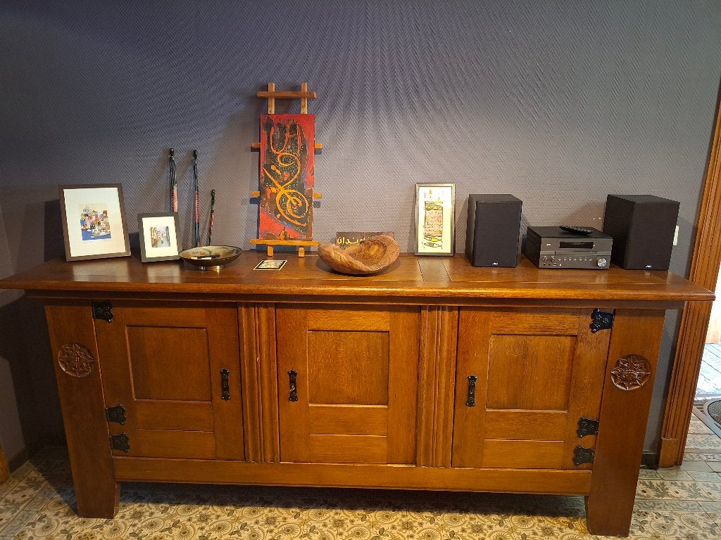 Salle à manger complète en chêne massif, Maison & Meubles, Enlèvement, Utilisé, 4 à 6 chaises