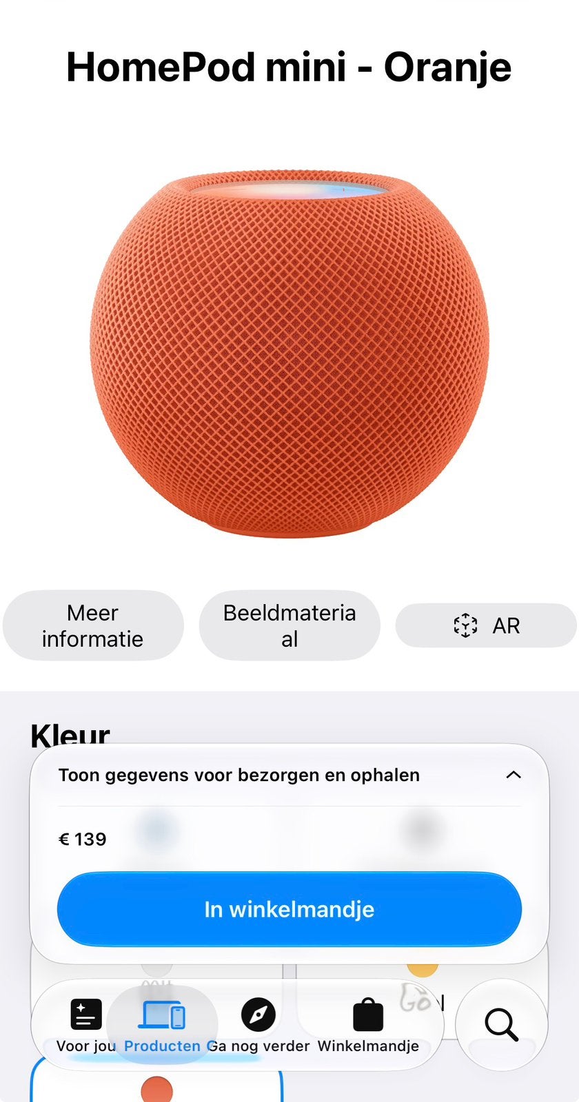 Apple HomePod mini - Orange, Audio, Tv en Foto, Slimme speaker, Zo goed als nieuw, Bluetooth, Ophalen