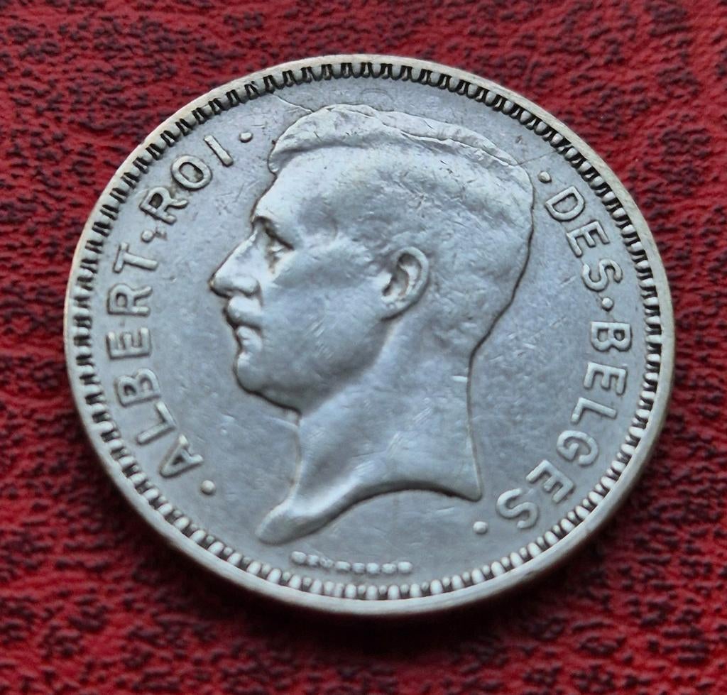 20 Francs   1933  pos B  Albert I, Zilver, Ophalen of Verzenden, Losse munt, Zilver