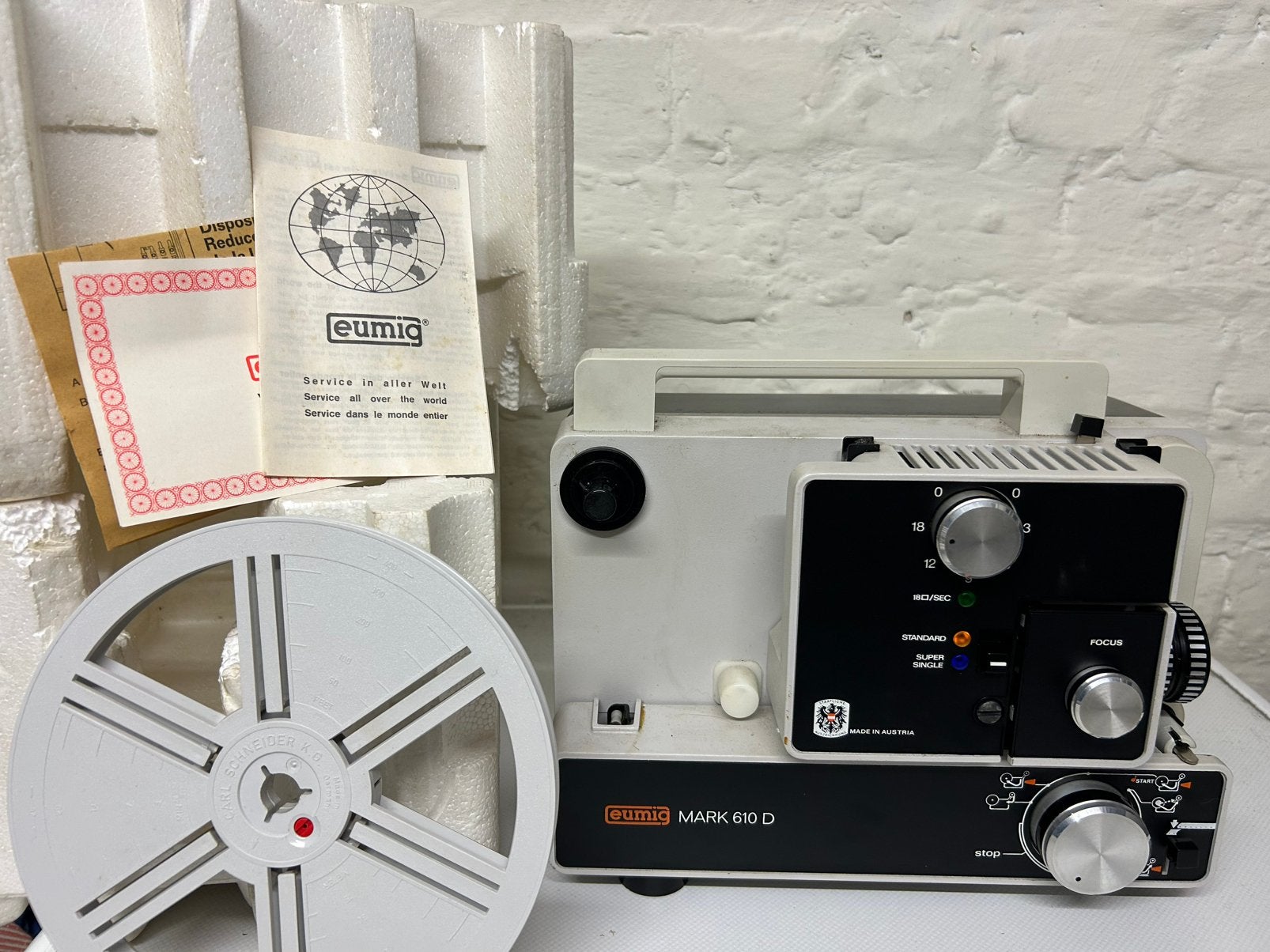 Projector Eumig 8mm film, Ophalen, Gebruikt