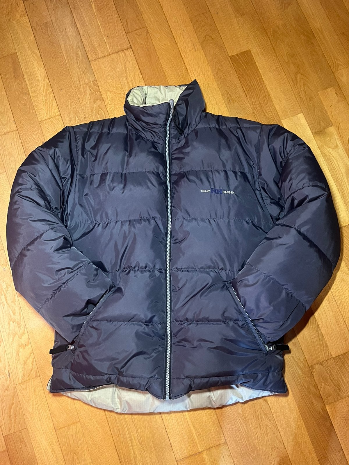 Helly hansen reversible 2-in1 pufferjas maat M beige/grijs, Ophalen of Verzenden, Zo goed als nieuw, Maat 48/50 (M), Meerkleurig