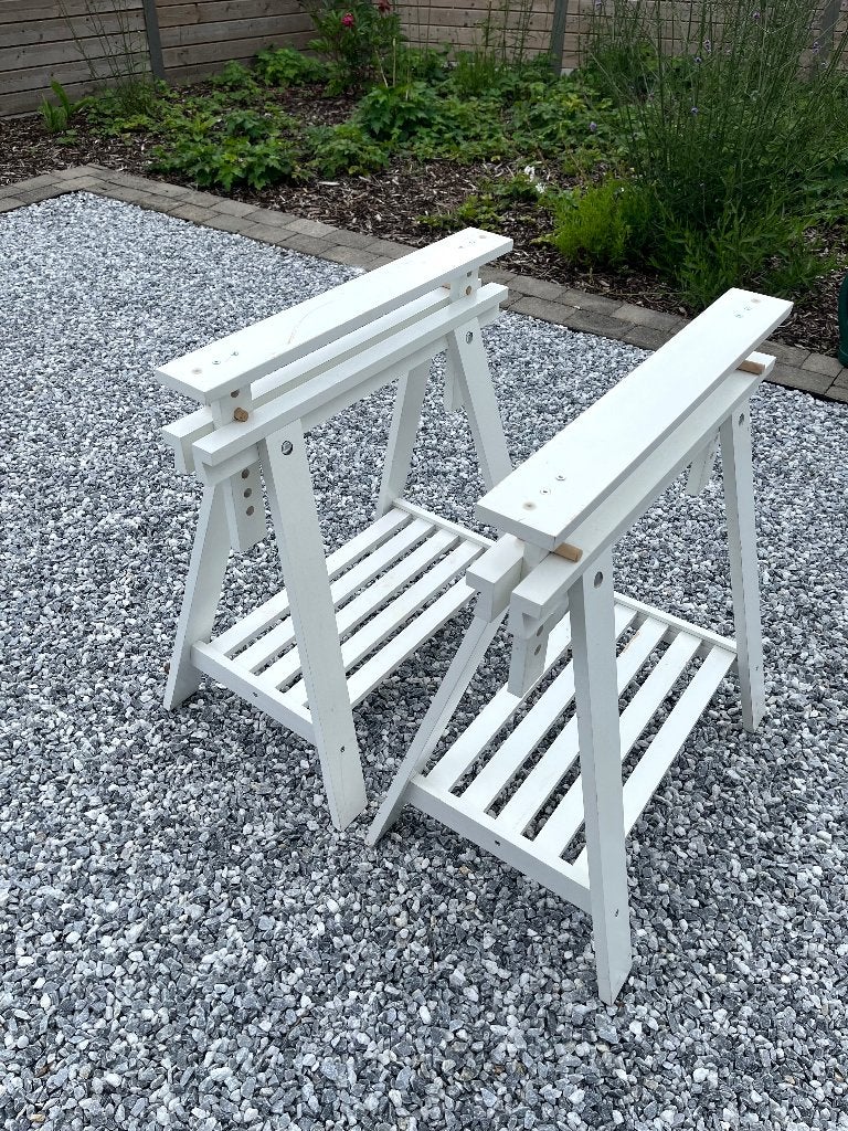 Schragen Ikea Mittback - 2 stuks, compleet., Maison & Meubles, Pièces pour table, Enlèvement, Utilisé, Pied de table