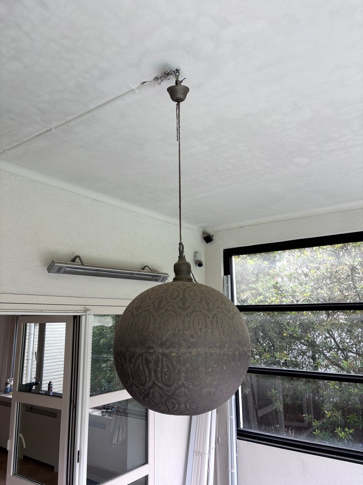 Marokkaanse hanglamp rond 50cm metaal, Enlèvement, Comme neuf, Métal