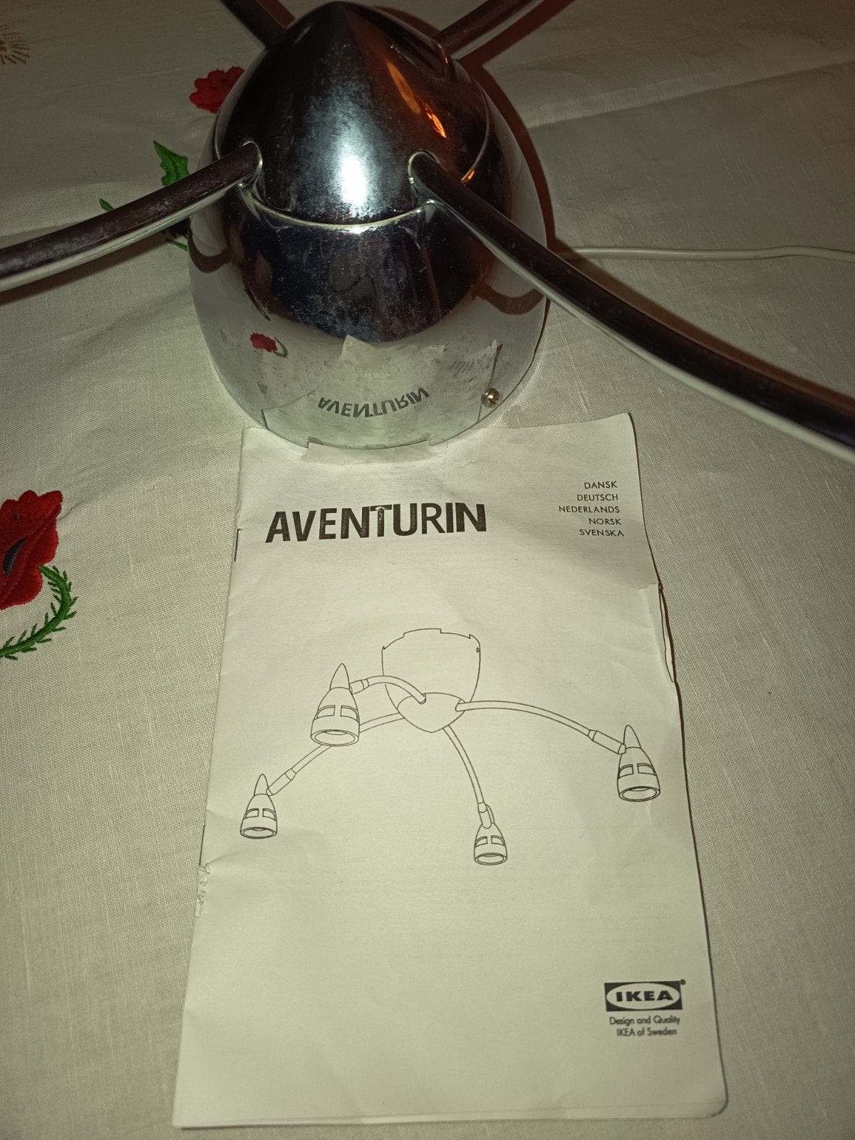 plafondlamp met 4 spots (Ikea), Maison & Meubles, Lampes | Plafonniers, Enlèvement ou Envoi, Utilisé, Réglable, IKEA