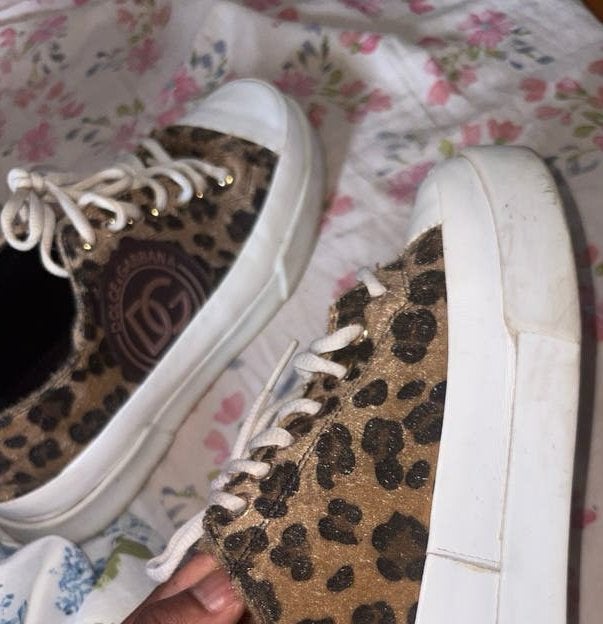 Dolce & Gabbana Leopard-Print Canvas sneakers, Ophalen of Verzenden, Zo goed als nieuw, Sneakers