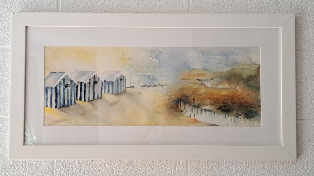 Tableau aquarelle paysage bord de mer, Antiquités & Art, Enlèvement