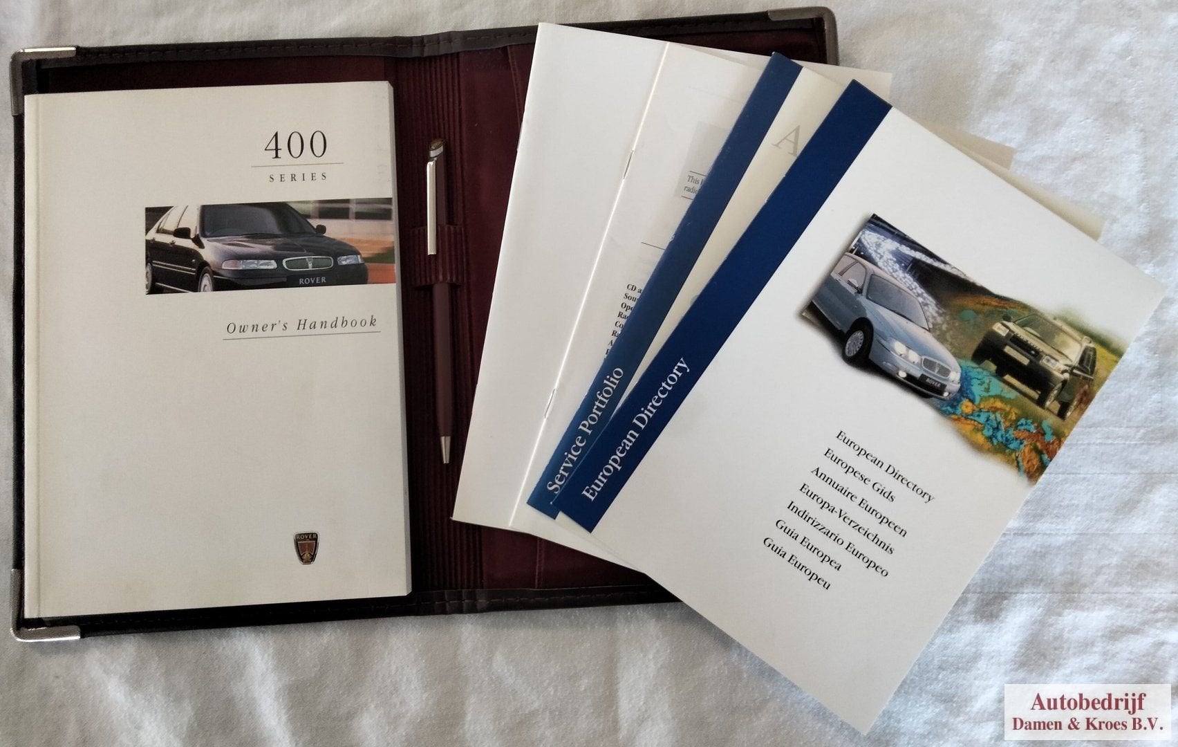Instructieboekje Rover 400 in leren etui (Engelstalig), Ophalen of Verzenden
