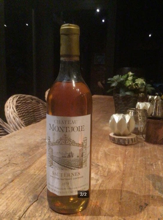 3 flessen Sauternes Chateau Montjoie 1975, Verzamelen, Ophalen of Verzenden, Nieuw