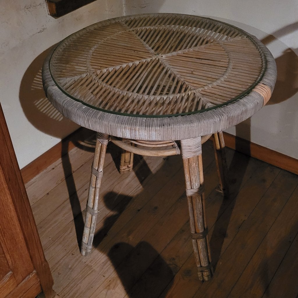 Vintage rotan tafeltje, Antiek en Kunst, Ophalen