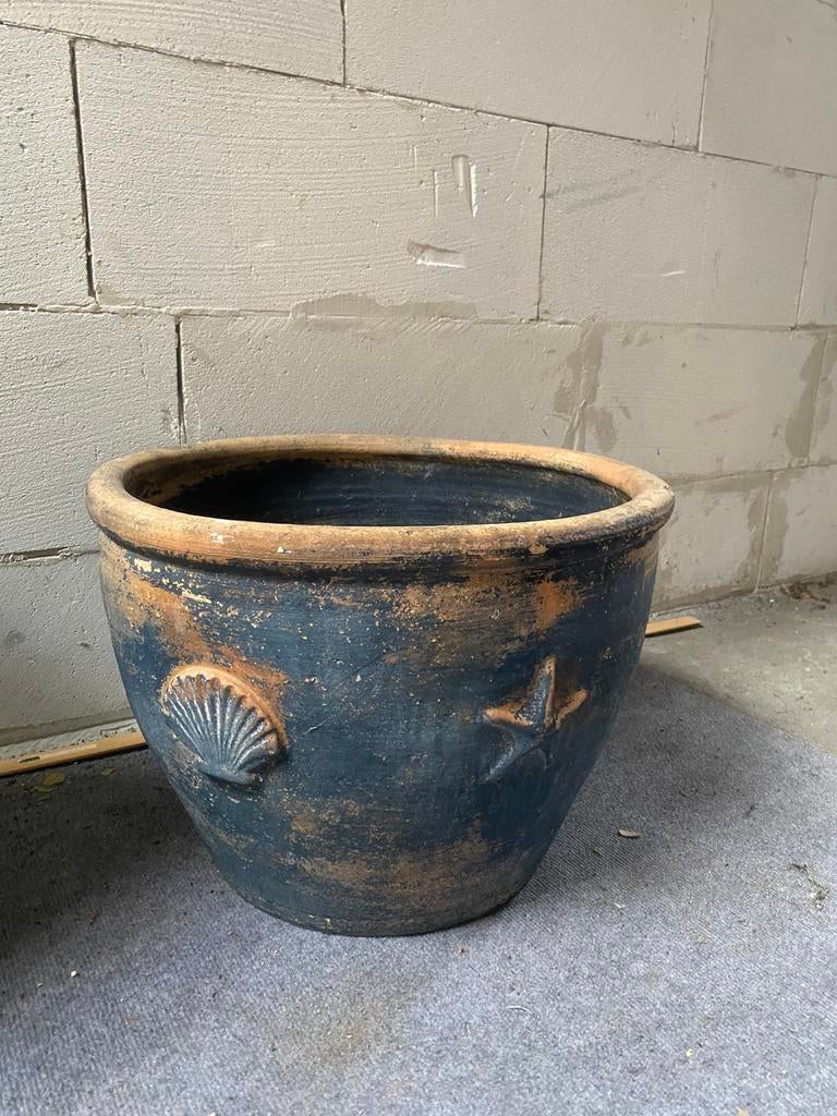 Grote vintage bloempot, Tuin en Terras, Ophalen, Gebruikt