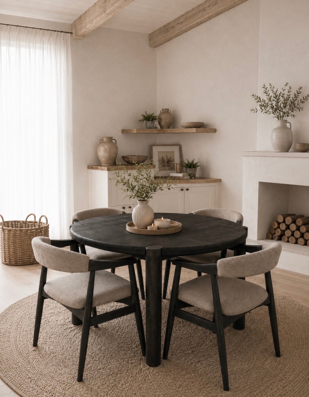 Gommaire eettafel + 4 stoelen toonzaalmodel, Huis en Inrichting, Tafels | Eettafels, Ophalen, Nieuw