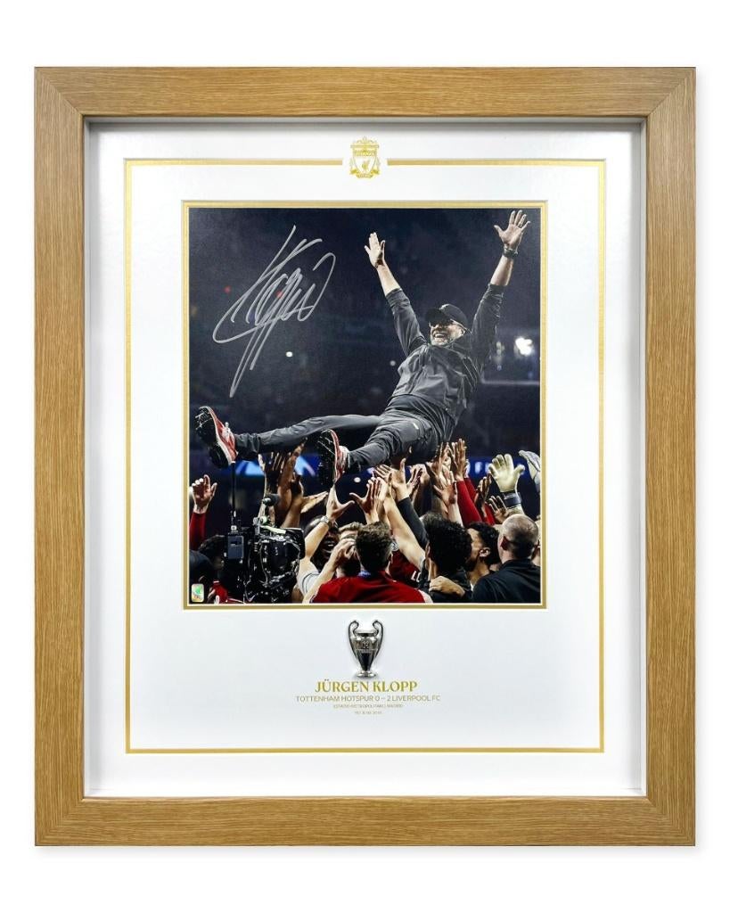 Klopp Gesigneerde Liverpool Foto Ingelijst Certificaat UCL, Verzenden, 1980 tot heden, Foto, Nieuw