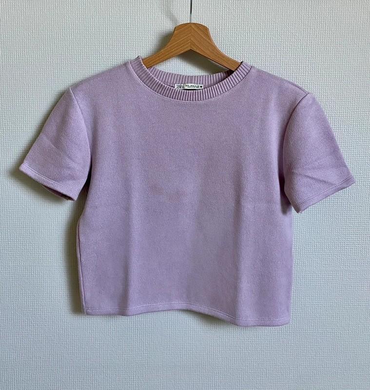 Zara gebreid T-shirt in lila -  maat S, Kleding | Dames, T-shirts, Zara, Paars, Ophalen of Verzenden, Korte mouw