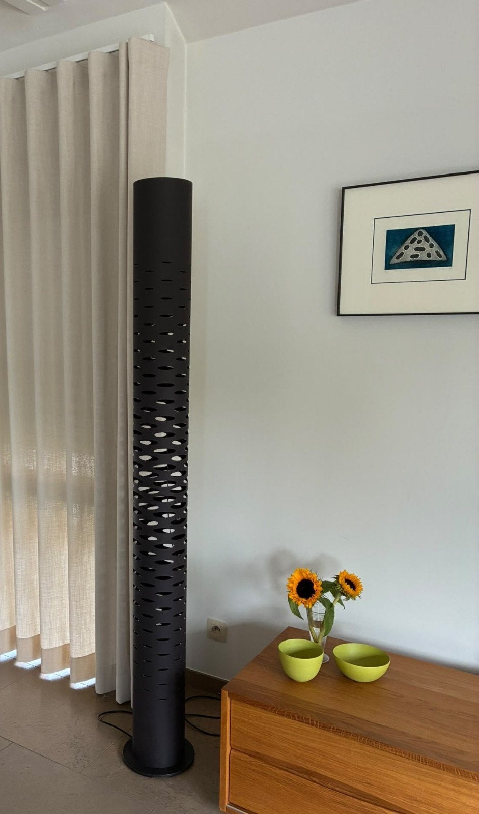 Zwarte design staanlamp, Ophalen, Metaal
