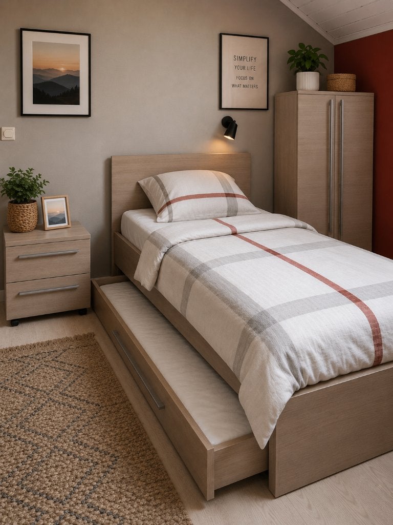 chambre jeune complète – Très bon état, Enlèvement, Comme neuf, Une personne, Moderne chic - chêne clair