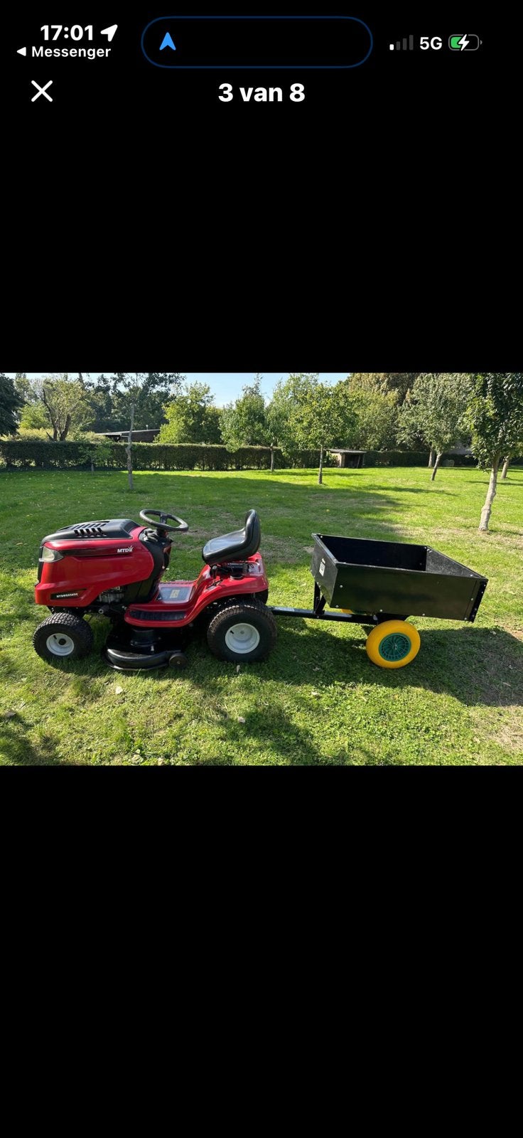 Faucheuse autoportée MTD avec benne, Enlèvement, Utilisé, Démarrage électrique, 90 à 120 cm