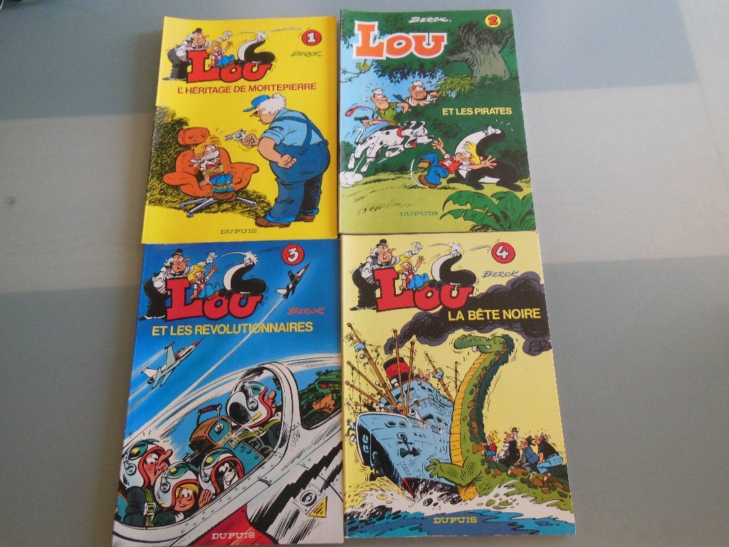 Lot BD Lou 1 à 4 Toutes en EO, Boeken, Meerdere stripboeken, Ophalen of Verzenden, Gelezen