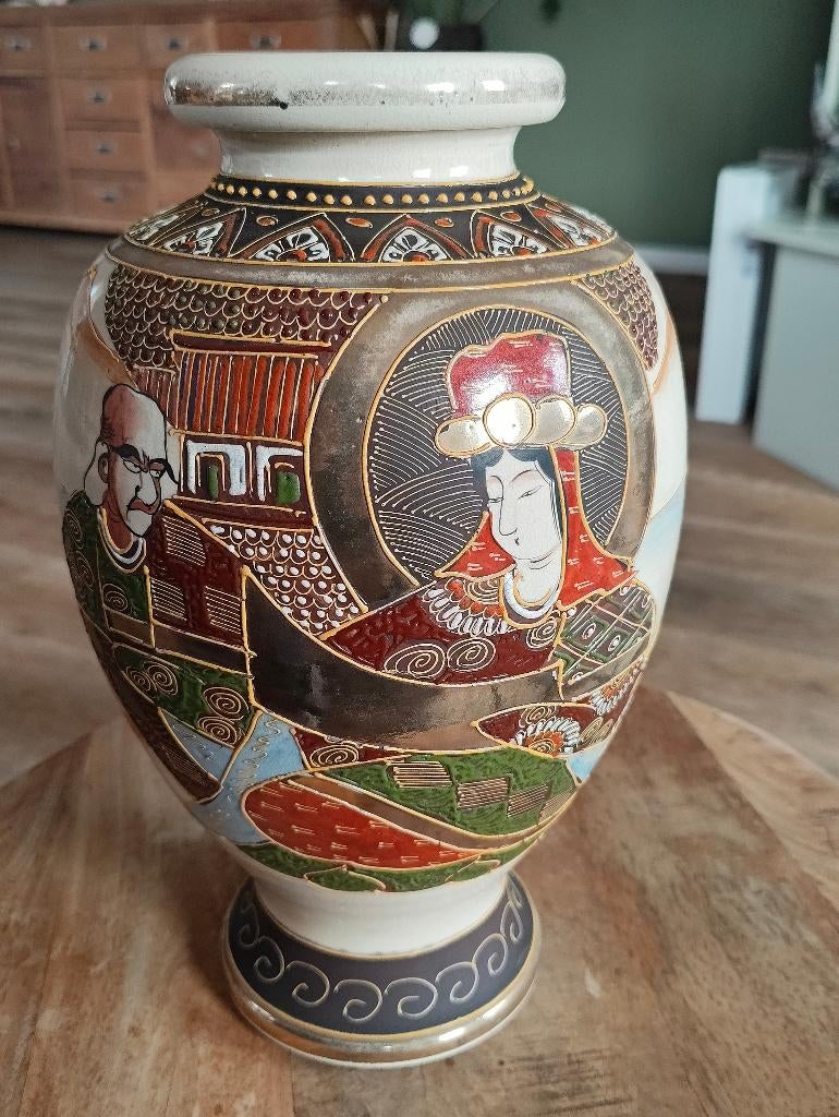 Vintage Japanese Taisho Satsuma vaas, Ophalen of Verzenden