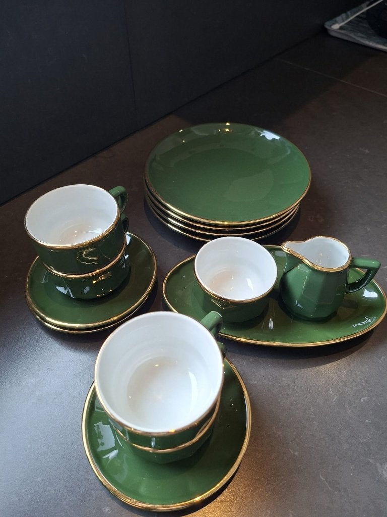 Vaisselle vintage Apilco France - Yves Deshoulières - 15 pc, Service complet, Enlèvement ou Envoi, Vintage, Comme neuf