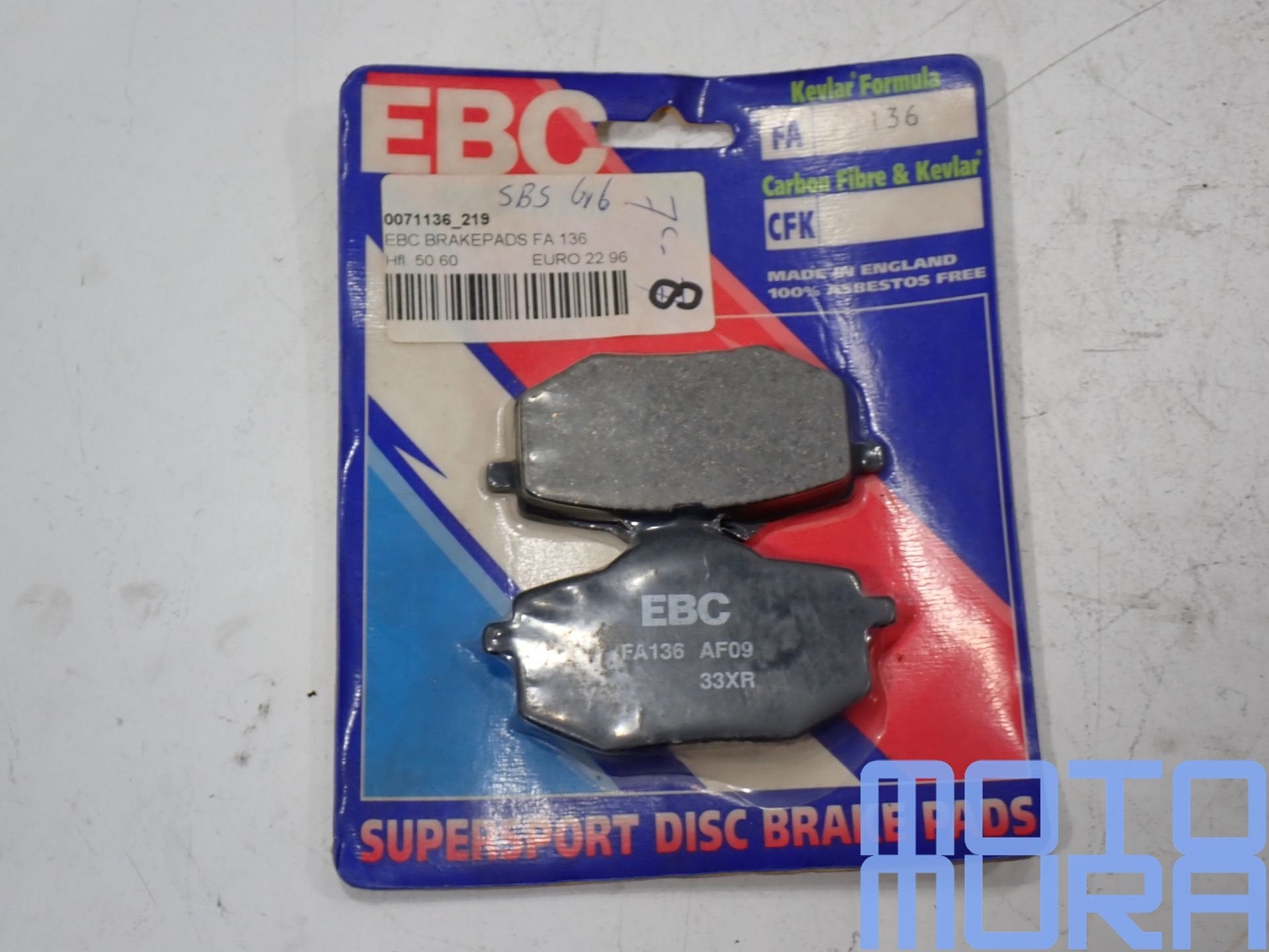 EBC FA136 Organische remblokken voor Yamaha XV 535 Virago 19, Motoren, -, -, Nieuw, Ophalen of Verzenden