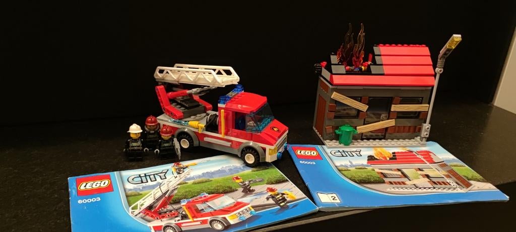 Lego City brandalarm, brandweerwagen en brandend huis 60003, Ophalen of Verzenden