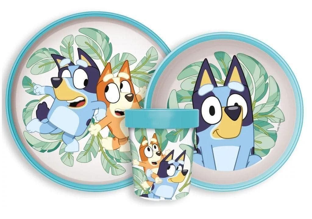 Bluey Kinderservies Magnetron - 3-delig Eetsetje / Dinnerset, Enlèvement ou Envoi, Neuf