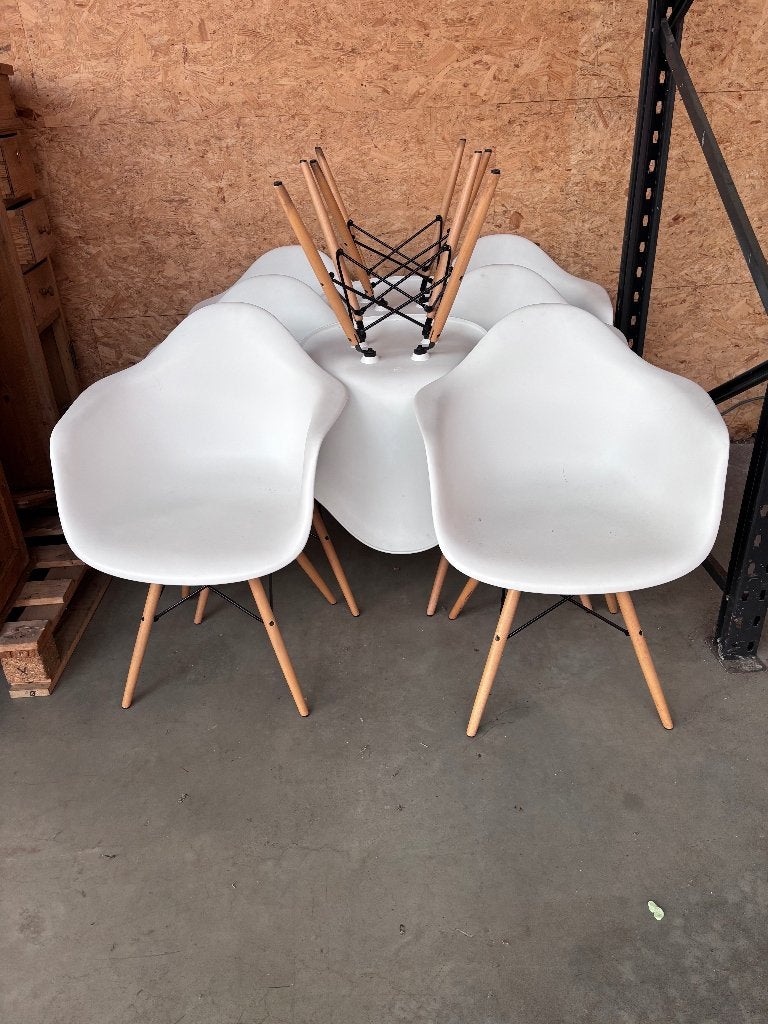 stoelen, Wit, Zo goed als nieuw, Modern, Vijf, Zes of meer stoelen