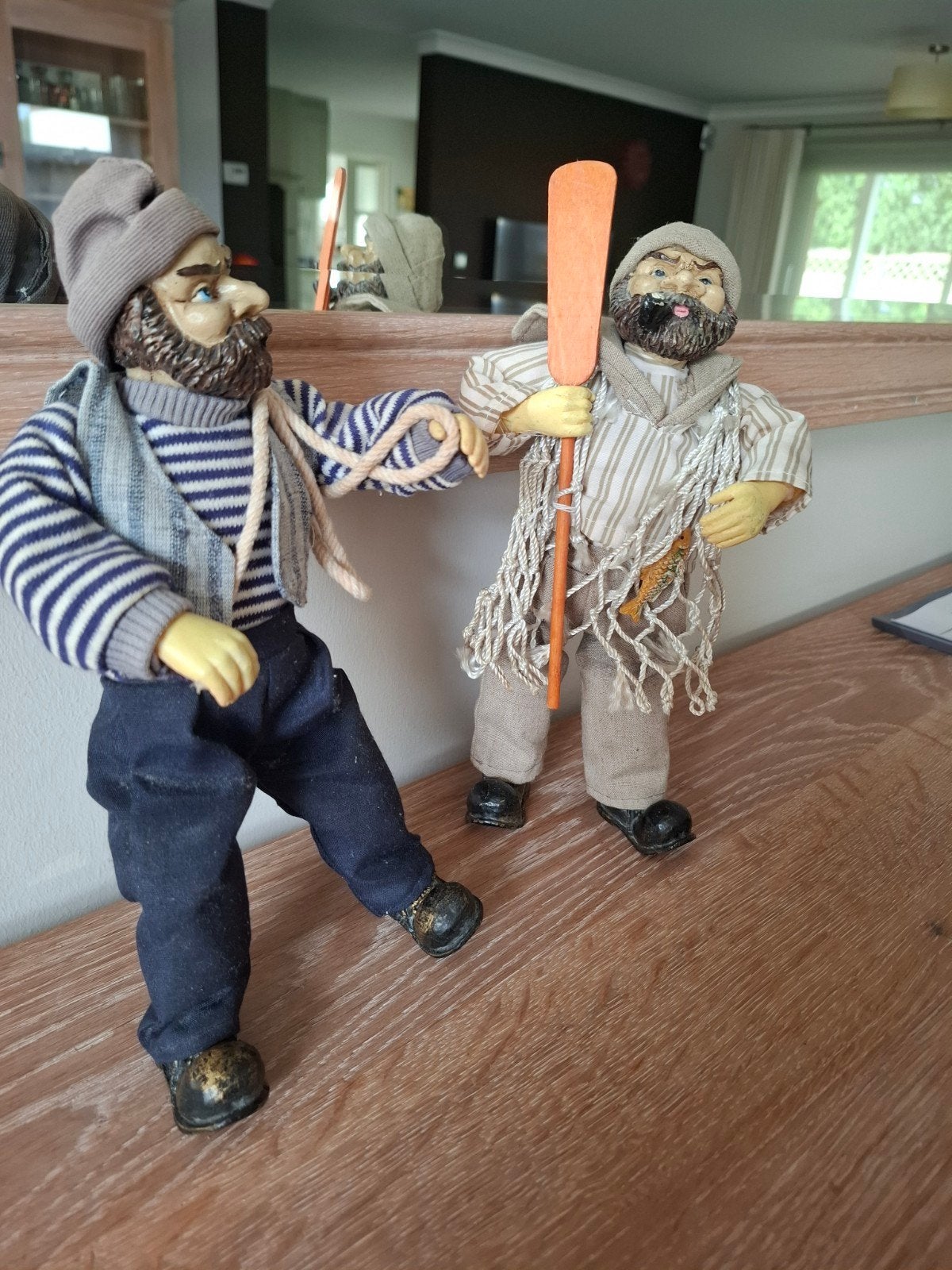 2 poppen zeelieden, Antiek en Kunst, Ophalen of Verzenden, Handgemaakt, 20 - 50 cm, Zeeleven