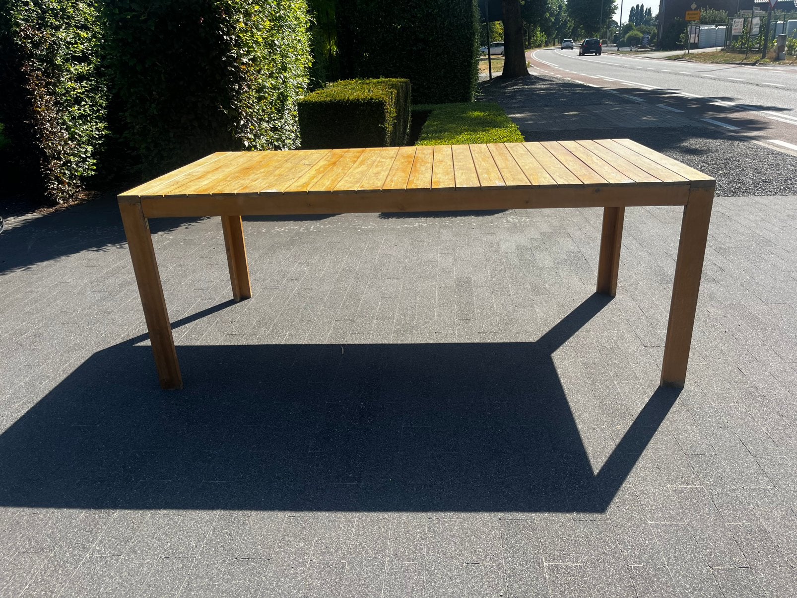 Houten tafel, Tuin en Terras, Ophalen, Gebruikt, Rechthoekig, Hout