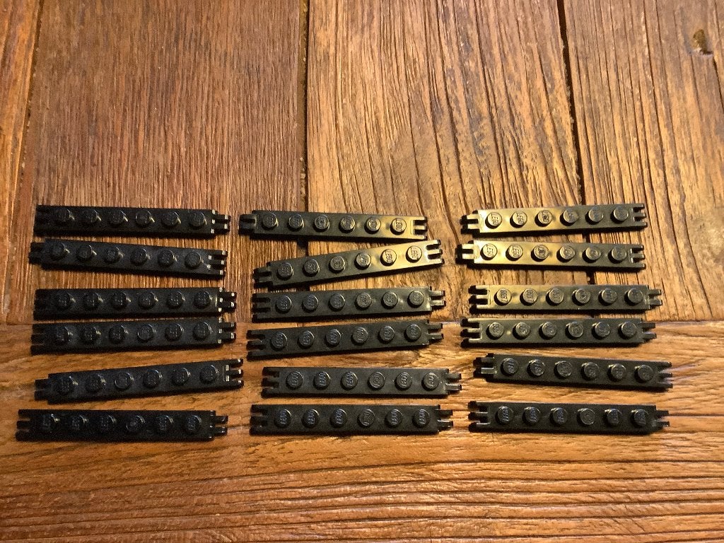 LEGO plaatjes 1x6 - 3 fingers zwart 16 st / 85-80-2, Enlèvement ou Envoi, Utilisé, Briques en vrac, Lego