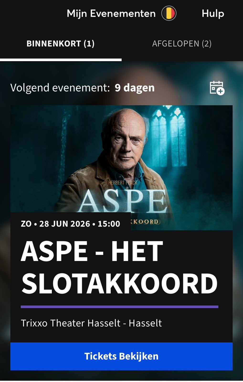 ASPE : HET SLOTAKKOORD, Tickets en Kaartjes, Twee personen, Juni