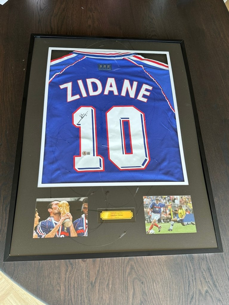 Chemise Zinedine Zidane signée à la main, avec COA (Beckett), Enlèvement ou Envoi, Neuf, Maillot