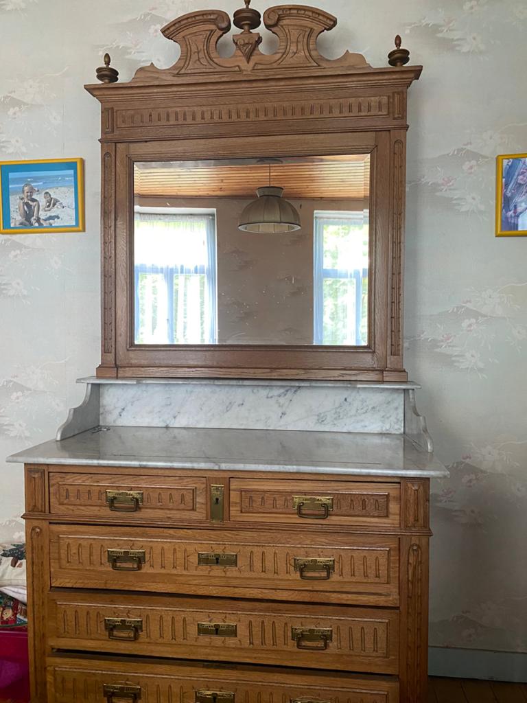 Commode miroir avec marbre, Enlèvement, Rectangulaire, Moins de 50 cm, 200 cm ou plus